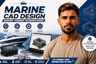 design marine equipment, boat hardware, marine electronics housing cad design