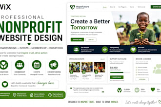 design a wix nonprofit website with crowdfunding events membership ngo donations