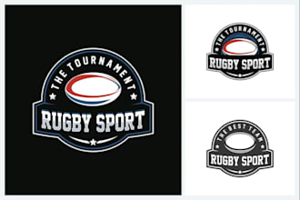 do strength rugby sports logo for team, club, tournament