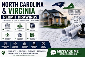 prepare north carolina and virginia permit drawings