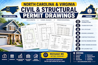 prepare north carolina and virginia civil structural permit drawings