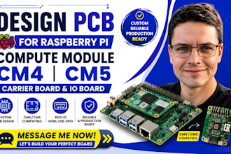 design pcb for raspberry pi compute module cm4 cm5, carrier board and io board