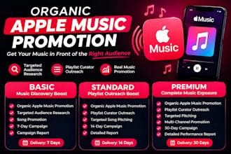 do organic apple music promotion and apple playlist curator, music promotion