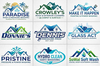 design roof cleaning power washing and pressure washing logo