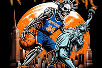 design custom vintage basketball graffiti t shirt logo with vector illustration