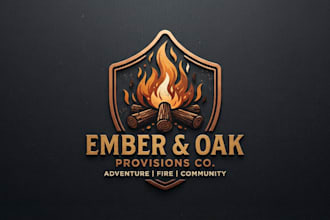design a warm bonfire logo for your brand