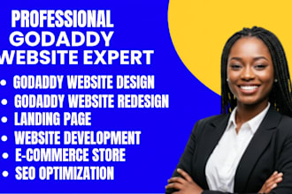design or redesign a professional godaddy website with SEO