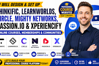 design italian thinkific, learnworld, circle, mighty network course website