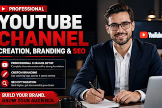 do professional youtube channel creation, branding, and SEO
