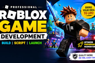 develop roblox game, build roblox map, and script roblox studio project