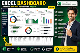 create professional excel dashboard and mis reports