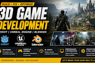 3d game development godot game bug fix unreal engine blender game design assets