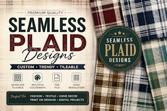 create modern plaid checks seamless repeat design