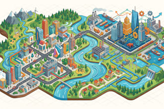 design your magazine map, editorial map, investment map, hvac map, hydraulic map