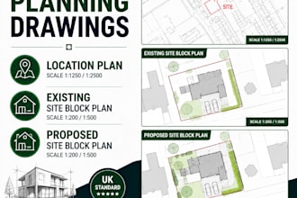 create scale location, block and site plans for UK planning