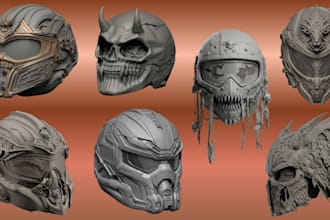 sculpt 3d helmet model, 3d mask cosplay armor props stl file for 3d printing