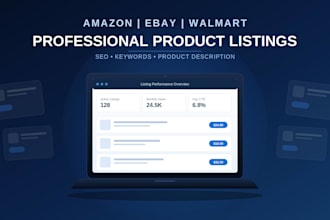 create professional amazon, ebay and walmart product listings
