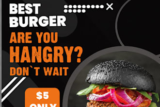 design food poster hangry burgur