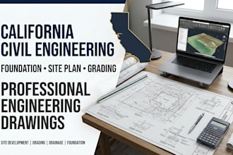 california professional engineer civil drawings foundation site plan grading set