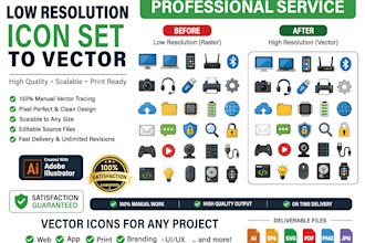 manually vectorize low resolution images and icons