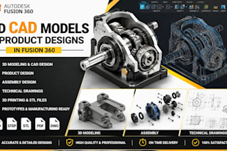 create 3d cad models and product design in fusion 360