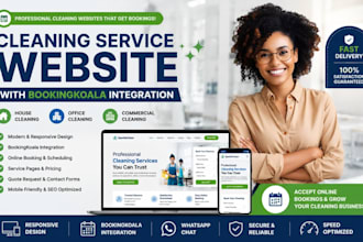 cleaning service website, bookingkoala, house, office and commercial cleaning