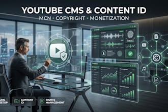 set up youtube cms, content id and copyright protection