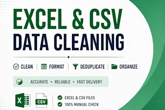 clean, format and organize your excel or CSV data
