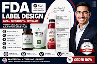 design fda compliant food supplement and cosmetic product labels
