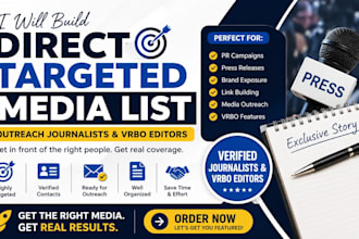 create direct targeted media list outreach journalists information vrbo editors