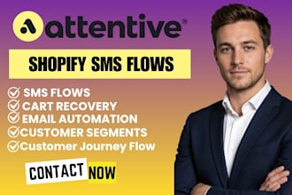 set up attentive SMS marketing automation flows for shopify campaign ecommerce
