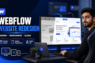 design webflow website redesign responsive website, webflow website expert