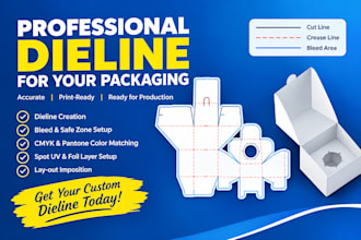 create a professional dieline or die cut line for your box packaging design