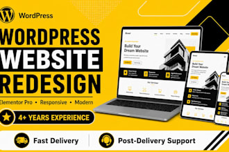 redesign or recreate your wordpress website with elementor pro