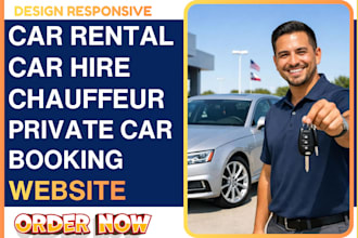 build car rental website chauffeur service car hire taxi website