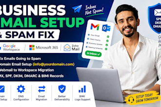 setup, fix, and migrate business email, spf, dkim, and dmarc