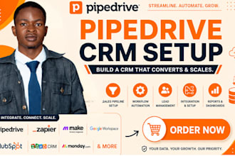 setup pipedrive crm sales pipeline automation for real estate and small business