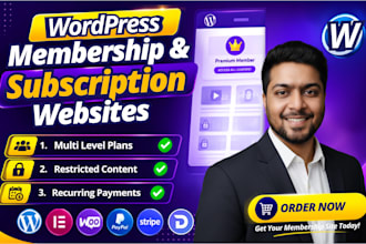 build a wordpress membership website and subscription website