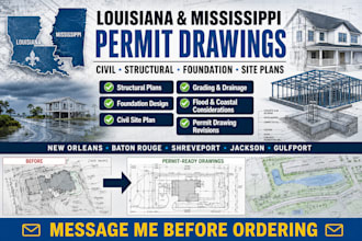 prepare louisiana and mississippi permit drawings