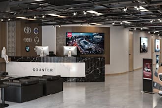 render 3d car dealership, luxury auto showroom, interior design, walkthrough,cgi