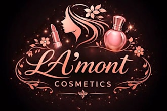 create minimalist beauty, cosmetic, makeup, jewelry, crown and fashion logo desi