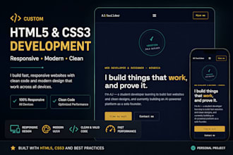 design a responsive HTML5 css3 website or landing page
