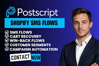 set up postscript SMS marketing automation flows for shopify