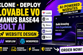 clone deploy lovable v0 manus base44 bolt ai website design shopify wordpress