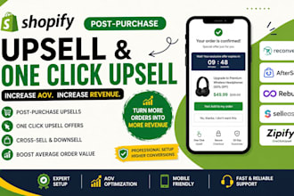 set up shopify post purchase upsell and one click upsell via reconvert aftersell