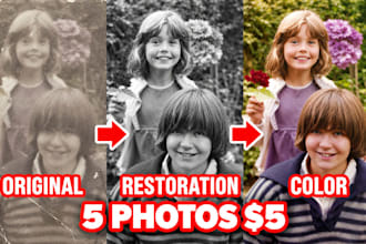 do photo restoration, colorization, scratch repair and image enhancement