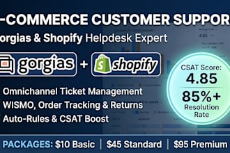 provide ecommerce customer support and live chat using gorgias