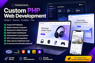 develop a custom PHP website