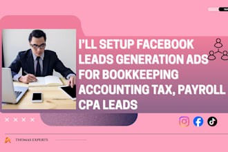 setup facebook leads generation ads for bookkeeping accounting tax cpa