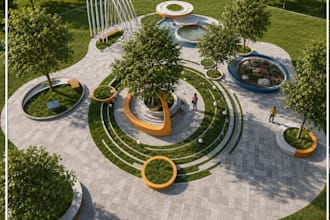 design park backyard,garden renders and layout plans